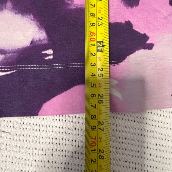 Chico's Women’s Size 4(XXL) Elegant Purple Pink cream Top 3/4 bell fringe sleeve - Picture 9 of 11